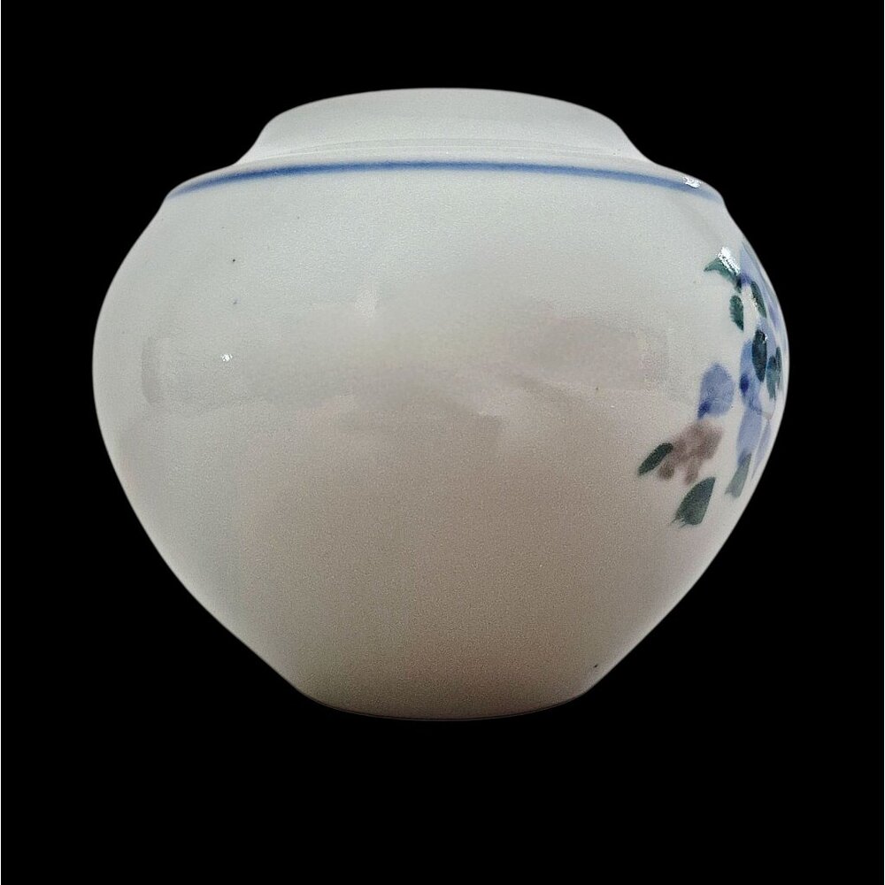 Studio Art Pottery Vase Blue Green Floral Signed Glossy Finish Vintage - Picture 4 of 10